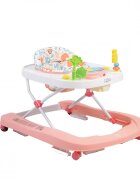 MONI Premergator pentru copii Zoo Pink 2-in-1 transformabil in antepremergatorroti pivotantepliere compactapanou interactiv cu muzica si jucarii