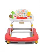 MONI Premergator pentru copii Zoo Red 2-in-1 transformabil in antepremergatorroti pivotantepliere compactapanou interactiv cu muzica si jucarii
