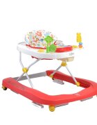MONI Premergator pentru copii Zoo Red 2-in-1 transformabil in antepremergatorroti pivotantepliere compactapanou interactiv cu muzica si jucarii