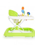 MONI Premergator pliabil pentru copii Eko Green cu inaltime sezut reglabilspatar inalt si confortabilpanou cu jucariiroti pivotante si protectii cauciucate siguranta praguri