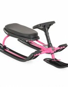 MONI Sanie cu volan Snowy Pink cu scaun moale si cadru metalicfranghie inclusagreutate admisa 50 kg
