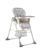MONI Scaun de masa copii Cangaroo Hunny Grey cu pliere compacta6 pozitii reglare inaltimecentura de sigurantahusa impermeabila si cos jucarii