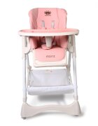 MONI Scaun de masa copii Chocolate Pink de la 6 lunipliabil compactspatar reglabil7 nivele inaltimehusa impermeabila usor de curatatroticos jucarii