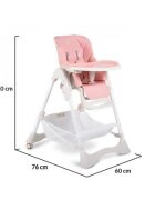 MONI Scaun de masa copii Chocolate Pink de la 6 lunipliabil compactspatar reglabil7 nivele inaltimehusa impermeabila usor de curatatroticos jucarii