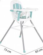 MONI Scaun de masa pentru bebelusi Amaretti Mint multifunctional 3in1functie booster si scaunelmasuta reglabilahusa piele ecologicasuport picioare reglabilcenturi de siguranta