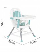 MONI Scaun de masa pentru bebelusi Amaretti Mint multifunctional 3in1functie booster si scaunelmasuta reglabilahusa piele ecologicasuport picioare reglabilcenturi de siguranta