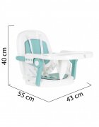 MONI Scaun de masa pentru bebelusi Amaretti Mint multifunctional 3in1functie booster si scaunelmasuta reglabilahusa piele ecologicasuport picioare reglabilcenturi de siguranta