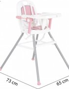 MONI Scaun de masa pentru bebelusi Amaretti Roz multifunctional 3in1functie booster si scaunelmasuta reglabilahusa piele ecologicasuport picioare reglabilcenturi de siguranta