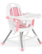 MONI Scaun de masa pentru bebelusi Amaretti Roz multifunctional 3in1functie booster si scaunelmasuta reglabilahusa piele ecologicasuport picioare reglabilcenturi de siguranta