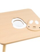 MONI Set masuta si 2 scaunele din lemn si MDF pentru copii Cute Bunny cu spatiu de depozitarepicioare antiderapantemargini rotunjiteusor de curatatpotrivit pentru masadesenactivitatiscrieredimensiune masa 60x60x48 cm