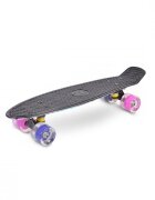 MONI Skateboard cu baza antiderapanta 56x15cm si roti din PU ABEC 7 cu lumini LED Graffiti Pink Led