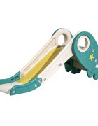 MONI Tobogan pentru copii Rocket Green cu design pliabil manere sustinere margini rotunjite lungime panta alunecare 108 cm utilizare interiorexterior greutate admisa 25 kg