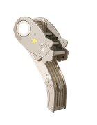 MONI Tobogan pentru copii Rocket Grey cu design pliabil manere sustinere margini rotunjite lungime panta alunecare 108 cm utilizare interiorexterior greutate admisa 25 kg
