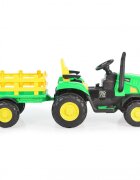 MONI Tractor electric pentru copii Rancher Green 70W cu remorca si telecomanda pornire la buton Panou audio lumini si claxon