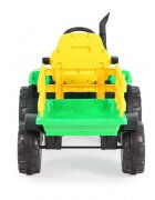 MONI Tractor electric pentru copii Rancher Green 70W cu remorca si telecomanda pornire la buton Panou audio lumini si claxon