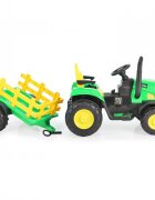 MONI Tractor electric pentru copii Rancher Green 70W cu remorca si telecomanda pornire la buton Panou audio lumini si claxon