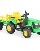 MONI Tractor electric pentru copii Rancher Green 70W cu remorca si telecomanda pornire la buton Panou audio lumini si claxon
