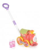 MONI Trenulet pentru baloane de sapun Red Wheels cu muzica si luminiManer detasabil2x60ml solutie de baloane incluse