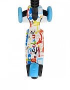MONI Trotineta evolutiva Scooter 3in1 cu maner parentalviraj intuitivinaltime ghidon reglabila pe 3 nivelebaza antiderapantascaunel cu spatarroti PU cu lumini si cosulet Lollipop Blue