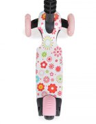 MONI Trotineta evolutiva Scooter 3in1 cu maner parentalviraj intuitivinaltime ghidon reglabila pe 3 nivelebaza antiderapantascaunel cu spatarroti PU cu lumini si cosulet Lollipop Pink