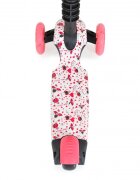 MONI Trotineta evolutiva Scooter 3in1 cu maner parentalviraj intuitivinaltime ghidon reglabila pe 3 nivelebaza antiderapantascaunel cu spatarroti PU cu lumini si cosulet Lollipop Red