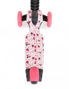 MONI Trotineta evolutiva Scooter 3in1 cu maner parentalviraj intuitivinaltime ghidon reglabila pe 3 nivelebaza antiderapantascaunel cu spatarroti PU cu lumini si cosulet Lollipop Red
