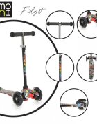 MONI Trotineta intuitiva cu inaltime reglabila intre 50-74cmroti cu lumini LEDde la 3ani si pana la 40kg Fidget Black