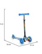 MONI Trotineta intuitiva cu inaltime reglabila intre 50-74cmroti cu lumini LEDde la 3ani si pana la 40kg Fidget Blue