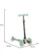 MONI Trotineta intuitiva cu inaltime reglabila intre 50-74cmroti cu lumini LEDde la 3ani si pana la 40kg Fidget Mint