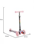 MONI Trotineta intuitiva cu inaltime reglabila intre 50-74cmroti cu lumini LEDde la 3ani si pana la 40kg Fidget Pink