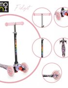 MONI Trotineta intuitiva cu inaltime reglabila intre 50-74cmroti cu lumini LEDde la 3ani si pana la 40kg Fidget Pink