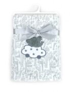 Mother's Choice Paturica bebe din fleece cu broderie elefantel gri