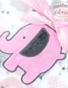 Mother's Choice Paturica bebe din fleece cu broderie elefantel roz