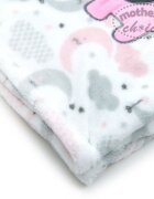 Mother's Choice Paturica bebe din fleece cu broderie elefantel roz