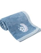 Mother's Choice Paturica din fleece Mothers Choice cu broderie pentru bebelusi bleu