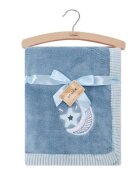 Mother's Choice Paturica din fleece Mothers Choice cu broderie pentru bebelusi bleu