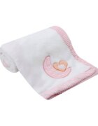 Mother's Choice Paturica din fleece Mothers Choice cu broderie pentru bebelusi roz