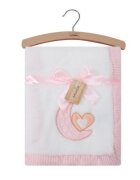 Mother's Choice Paturica din fleece Mothers Choice cu broderie pentru bebelusi roz