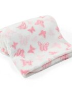 Mother's Choice Paturica din fleece pentru bebelusi fluturasi roz