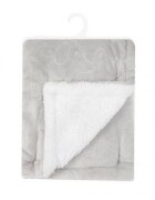 Mother's Choice Paturica pufoasa cu 2 fete pentru bebelusi 91 x 76 cm alb si gri