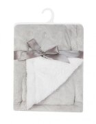 Mother's Choice Paturica pufoasa cu 2 fete pentru bebelusi 91 x 76 cm alb si gri