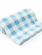 Mother's Choice Paturica pufoasa pentru bebelusi 76 x 102 cm model carouri bleu