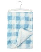 Mother's Choice Paturica pufoasa pentru bebelusi 76 x 102 cm model carouri bleu