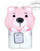 Mother's Choice Prosop bebe cu gluga din bumbac ursulet roz