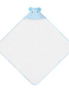 Mother's Choice Prosop cu gluga din bumbac pentru bebelusi Hipopotam Bleu 84x84cm