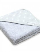 Mother's Choice Prosop gros cu gluga din bumbac pentru bebelusi gri cu stelute