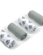 Mother's Choice Set 4 mini prosopele Mothers Choice pentru bebelusi alb si gri