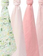 Mother's Choice Set 4 paturici subtiri din bumbac pentru bebelusi VerdeRoz