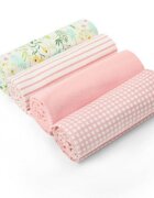 Mother's Choice Set 4 paturici subtiri din bumbac pentru bebelusi VerdeRoz