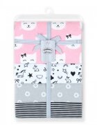 Mother's Choice Set 4 paturici subtiri din bumbac pentru fetite RozGri